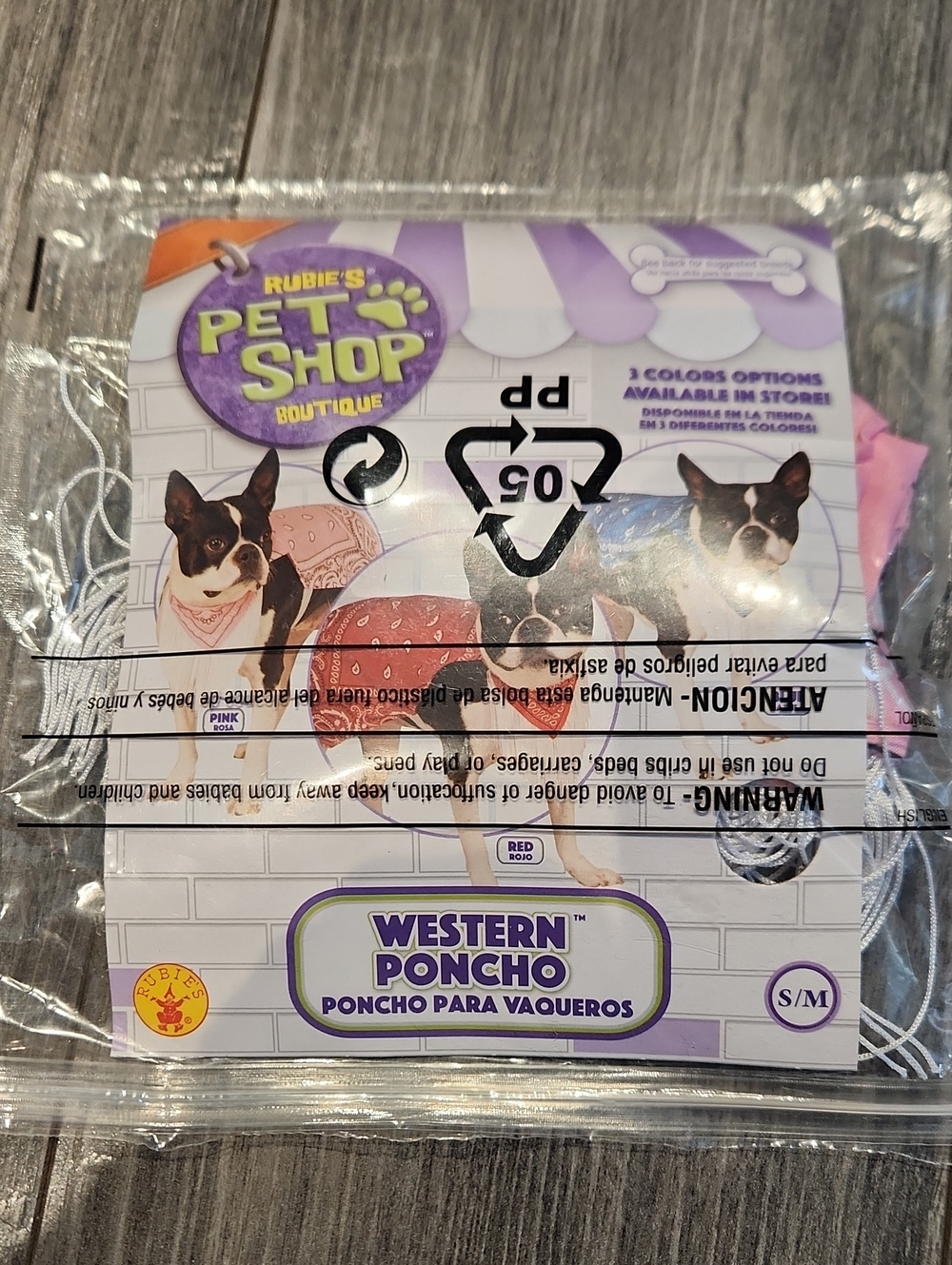 NWT Rubie's Pet Shop Western Poncho Pink F/Dog Sz S/M